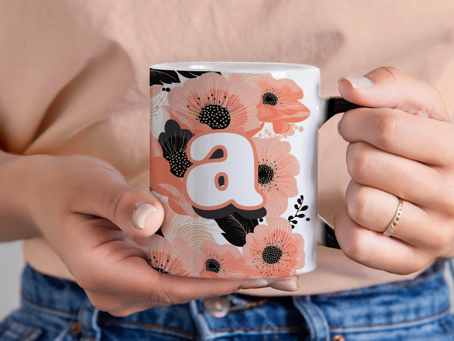 Floral Monogram Magic Mug