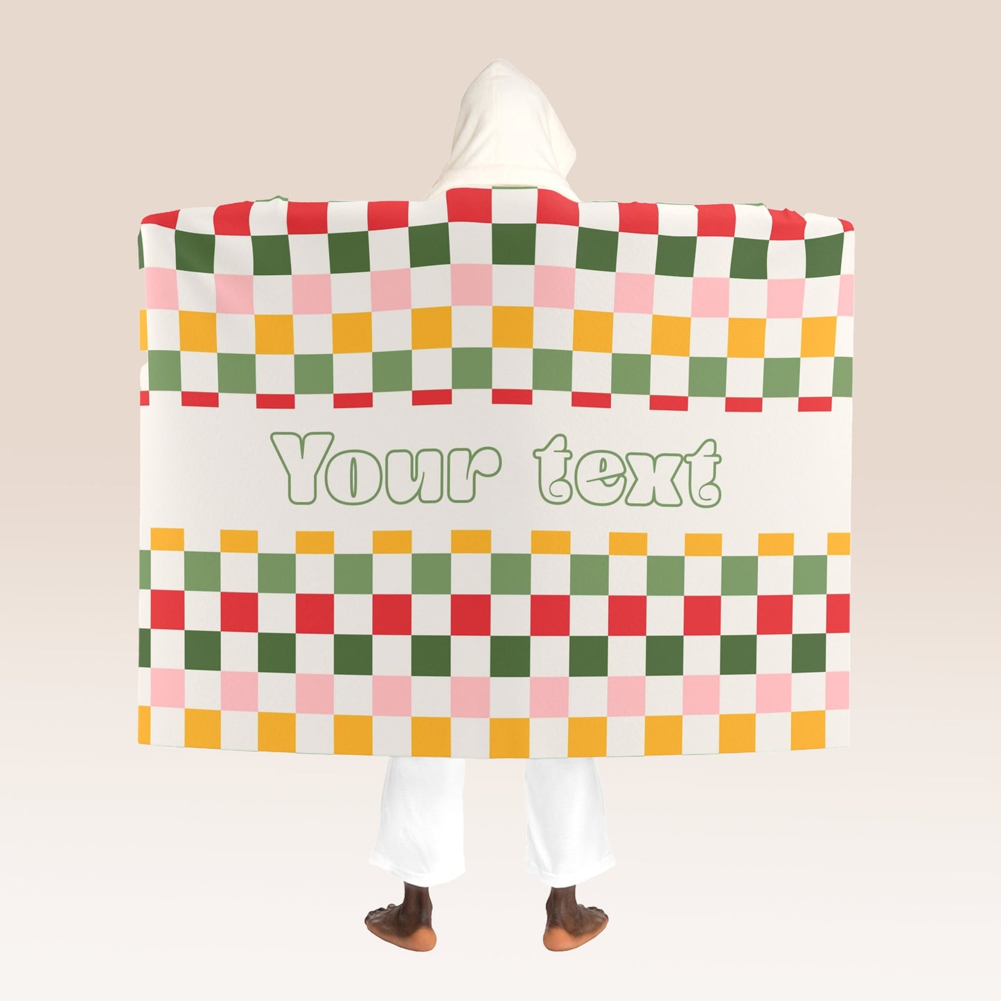 Colorful Checkmate Hooded Blanket