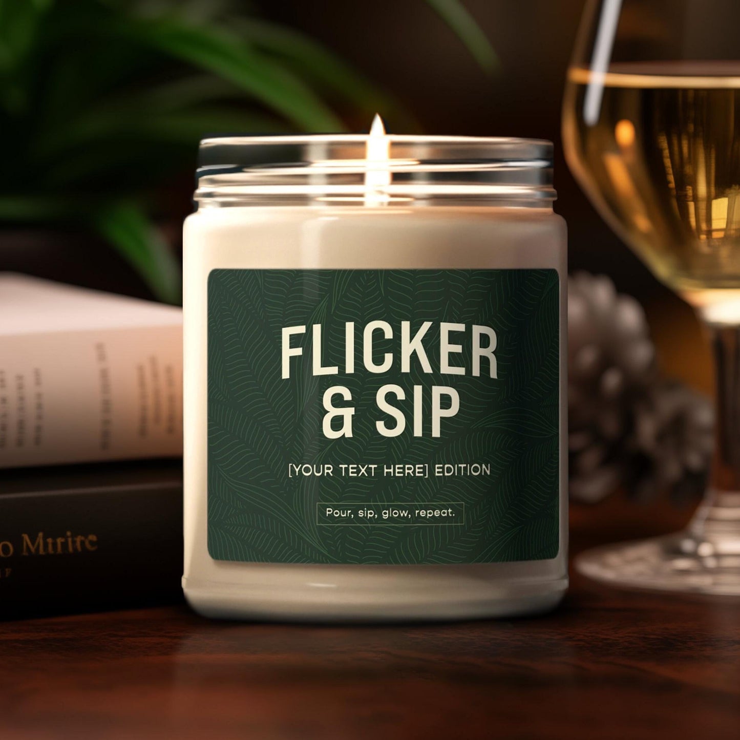 Flicker & Sip Custom Candle