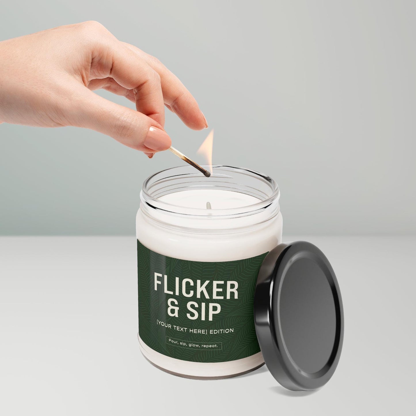 Flicker & Sip Custom Candle