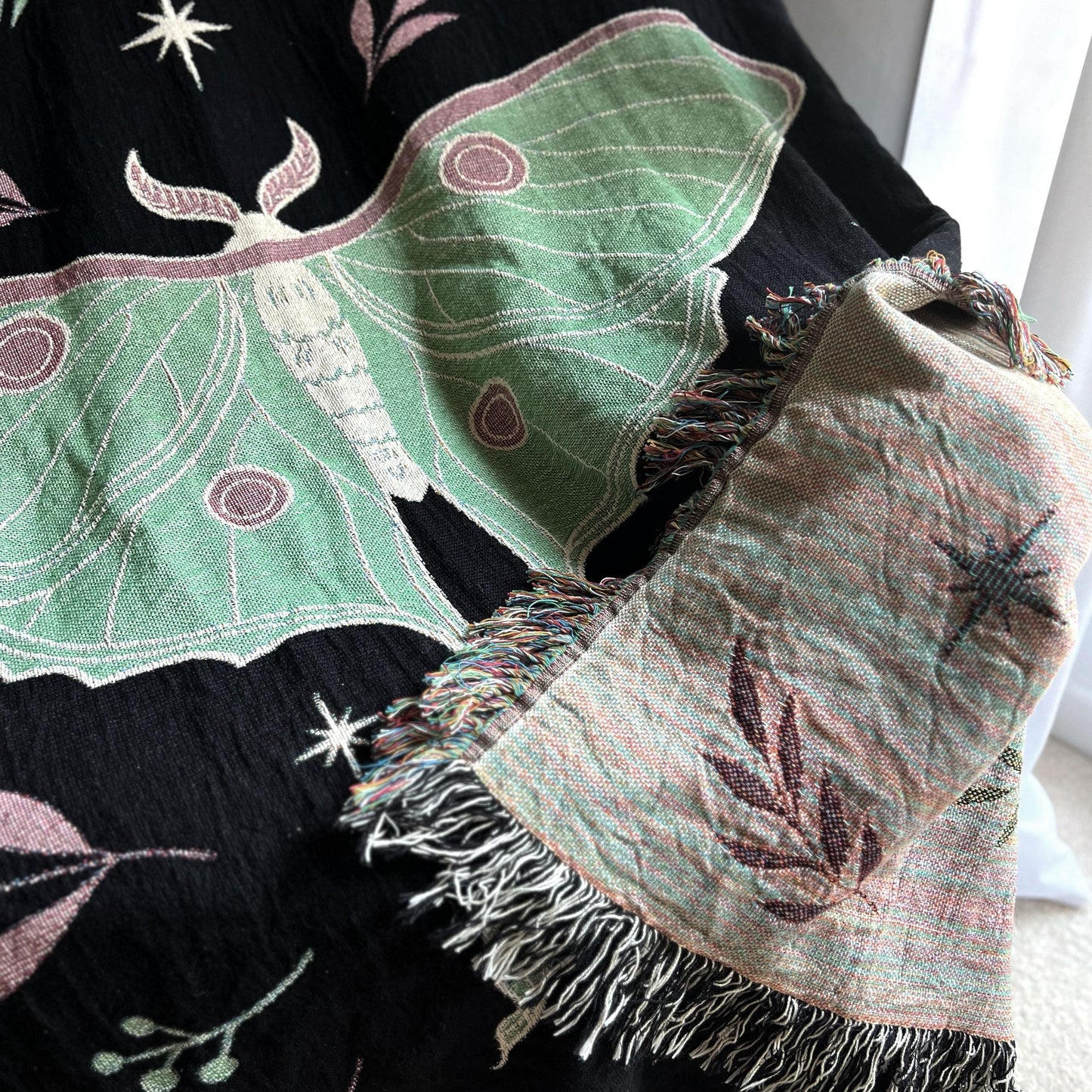 Luna Moth Woven Blanket