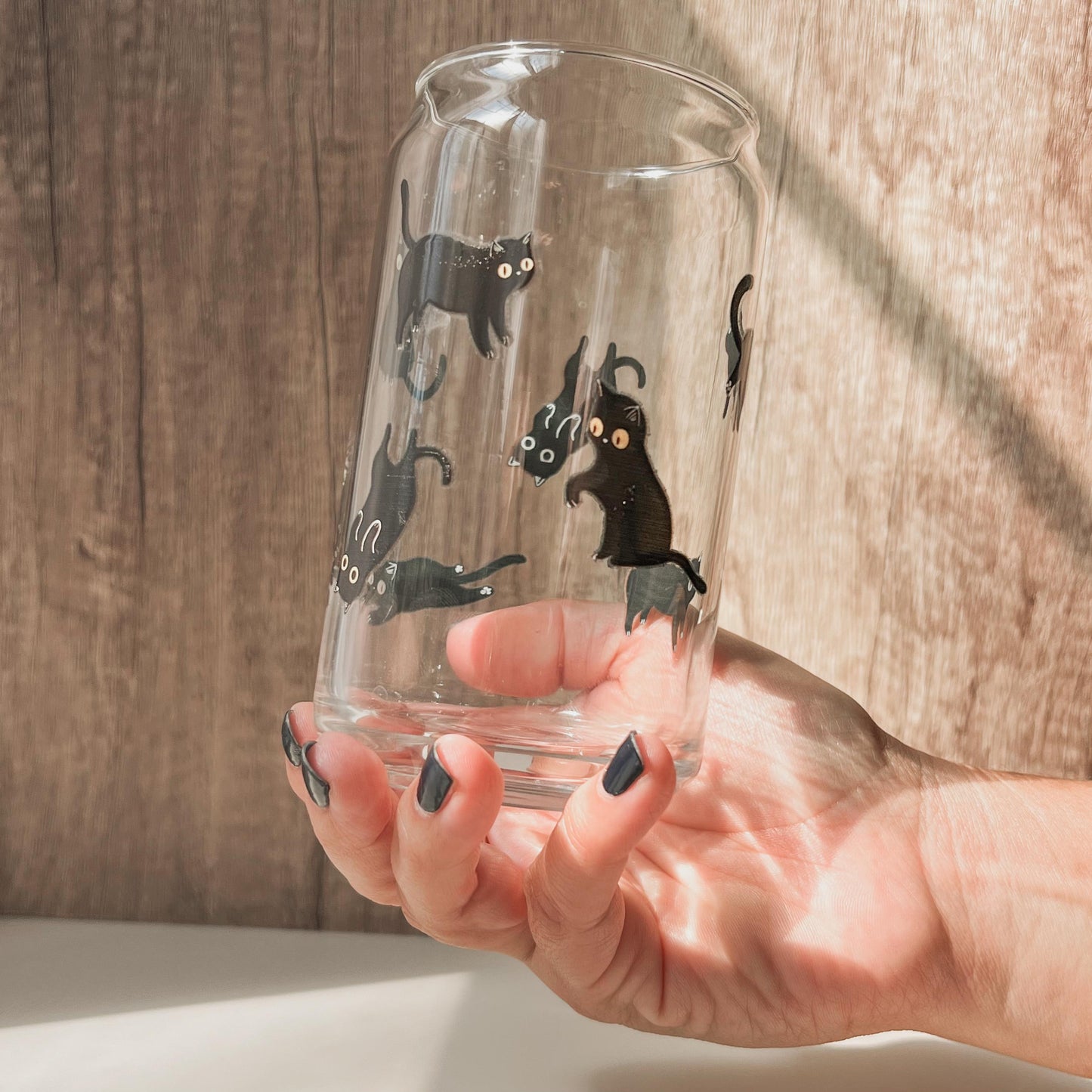 Black Cat Glass Tumbler