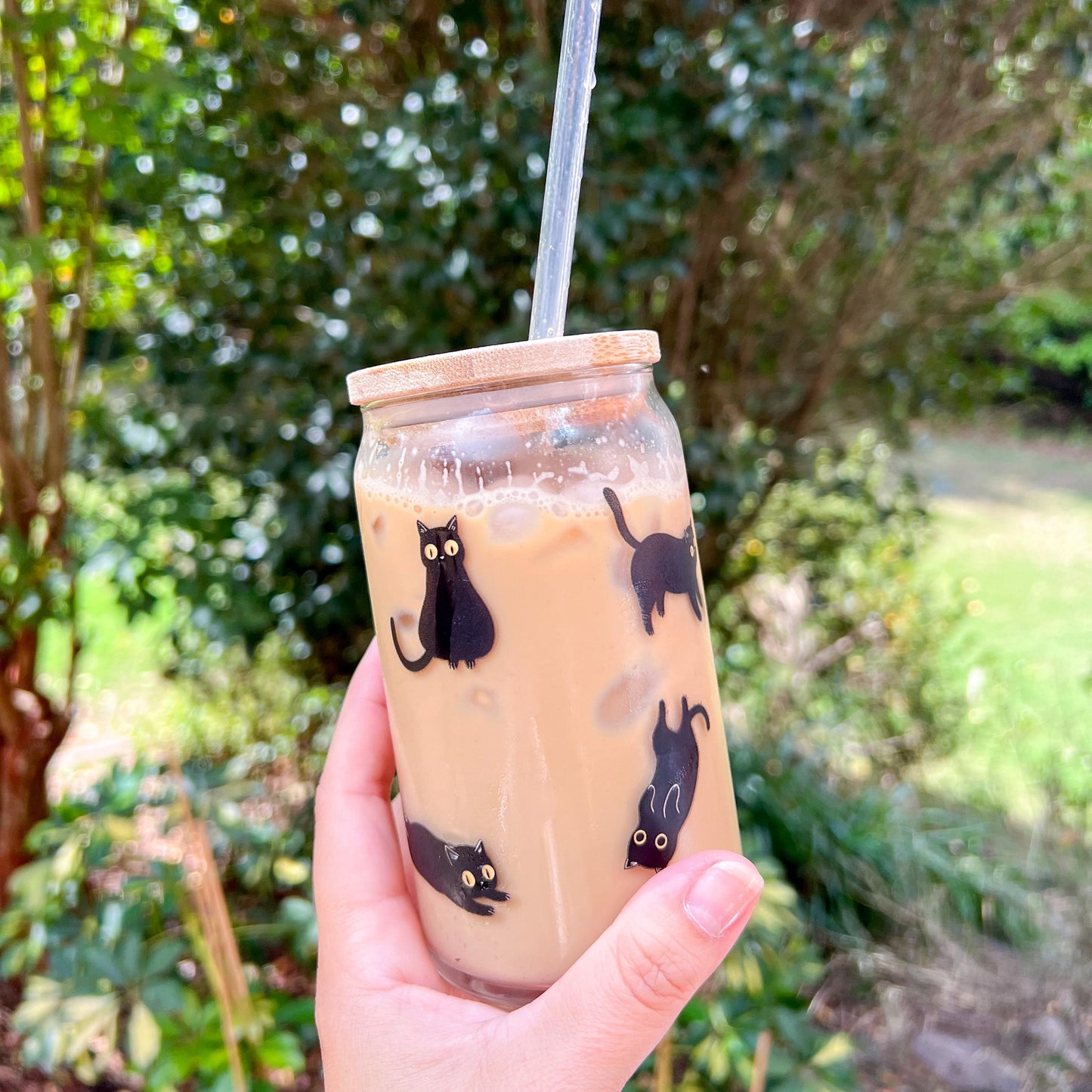 Black Cat Glass Tumbler