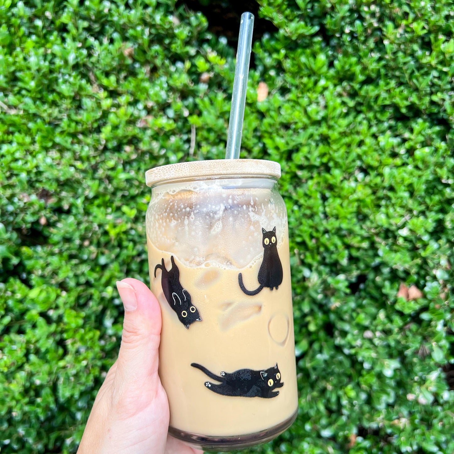 Black Cat Glass Tumbler