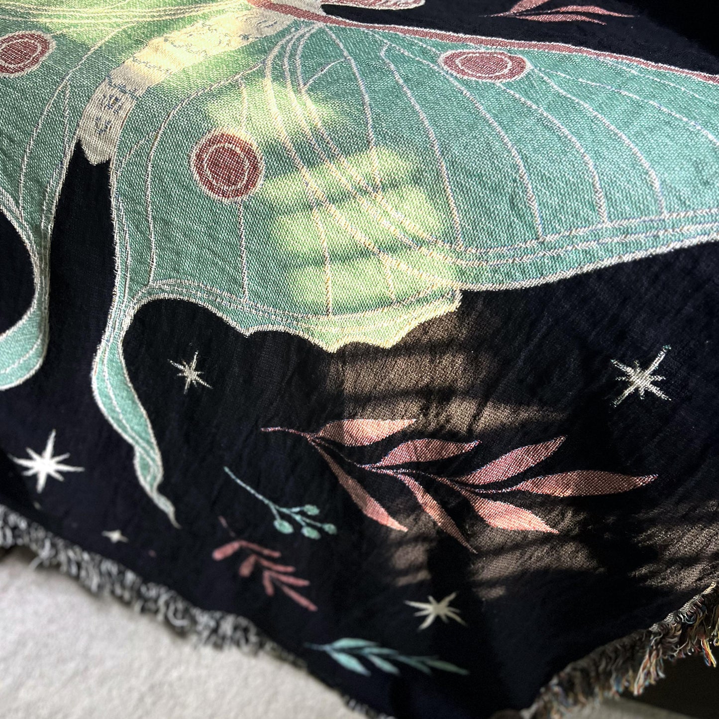 Luna Moth Woven Blanket