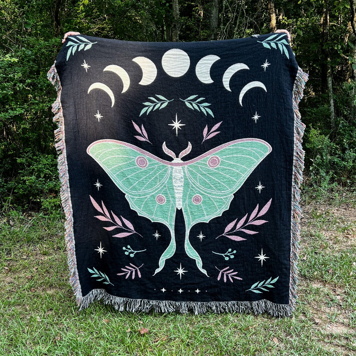 Luna Moth Woven Blanket