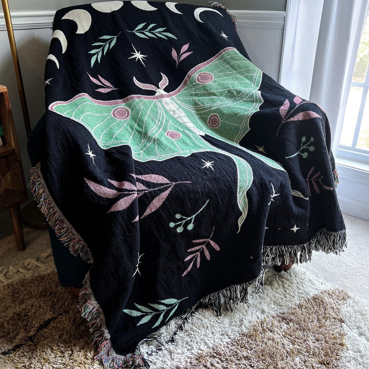 Luna Moth Woven Blanket
