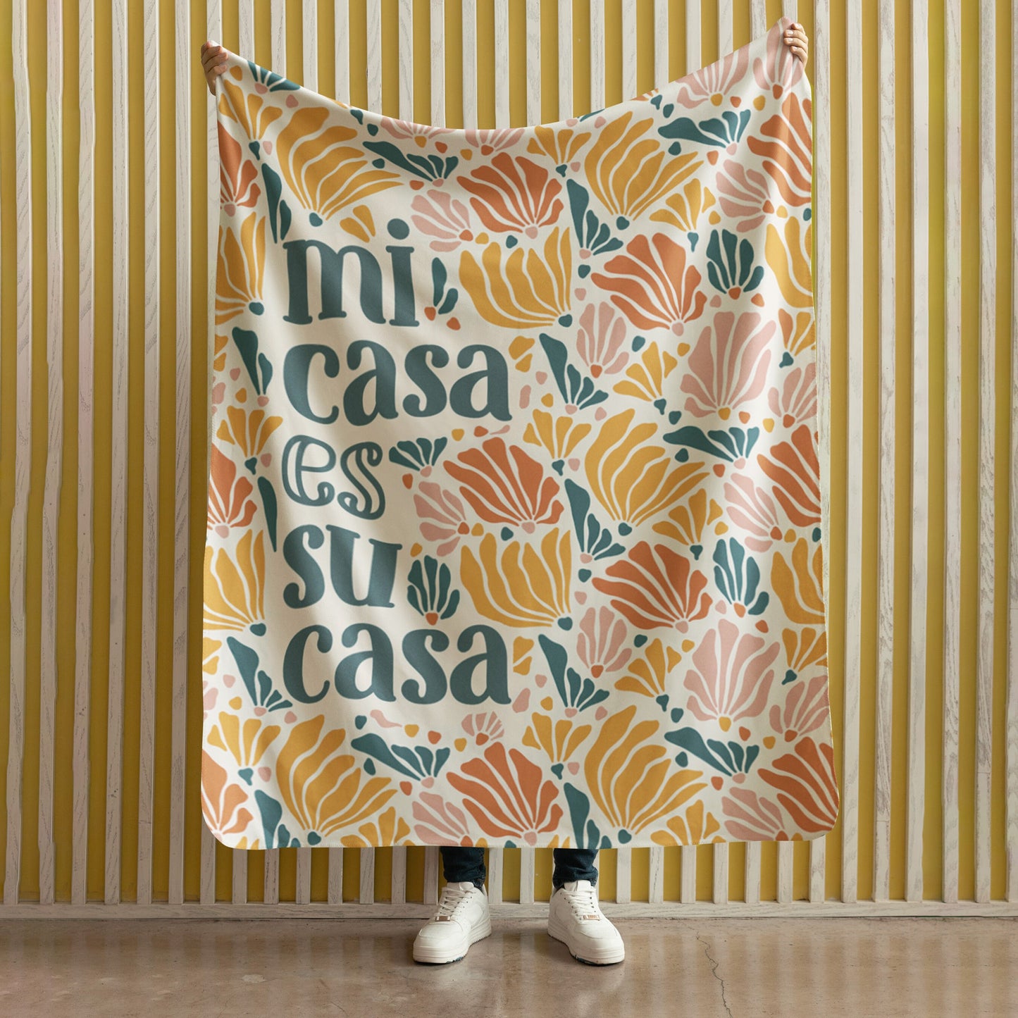 Mi Casa es Su Casa Fleece Sherpa Housewarming Gift Blanket Cozy Accent