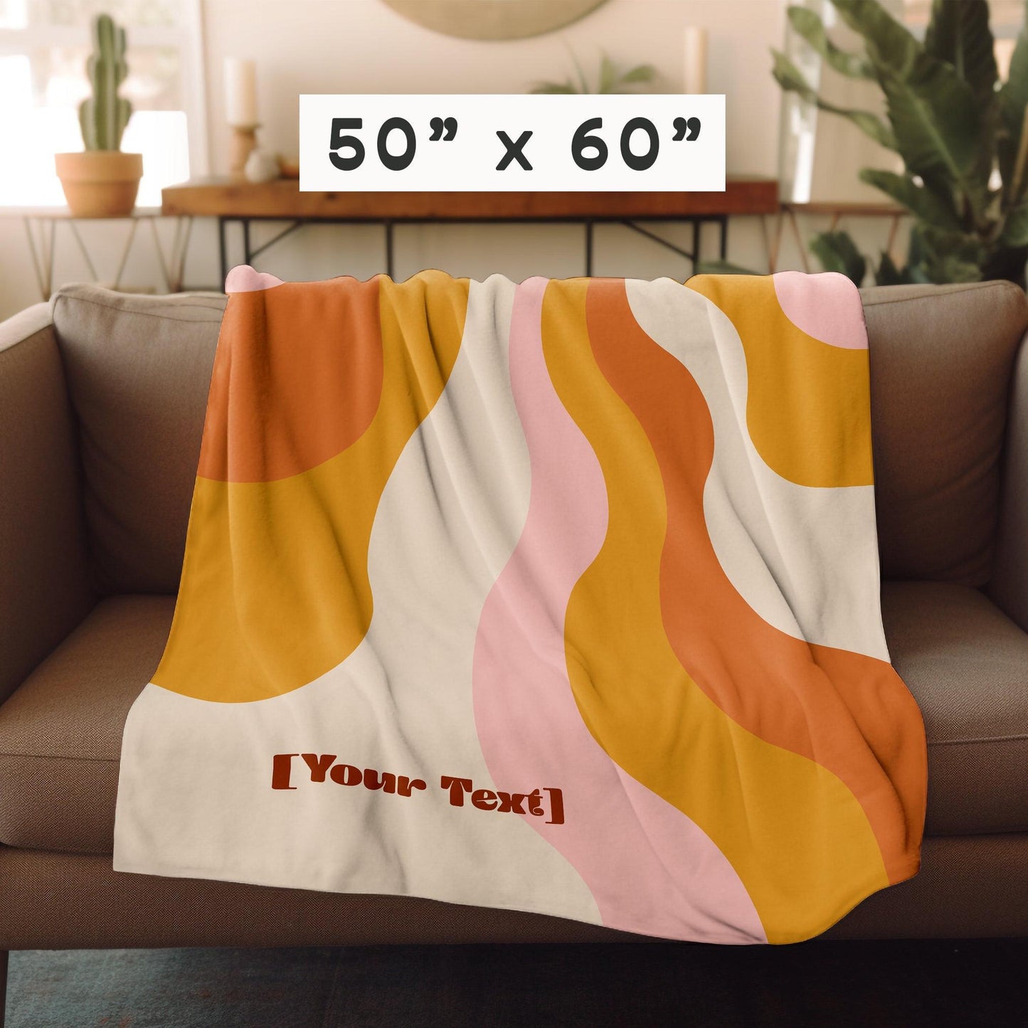 custom name blanket, blanket name gift, best blanket gift, personalized blanket, groovy font, custom blanket, custom blanket gift, name blanket, custom name birthday, custom throw blanket, midcentury blanket, vintage blanket, blanket art