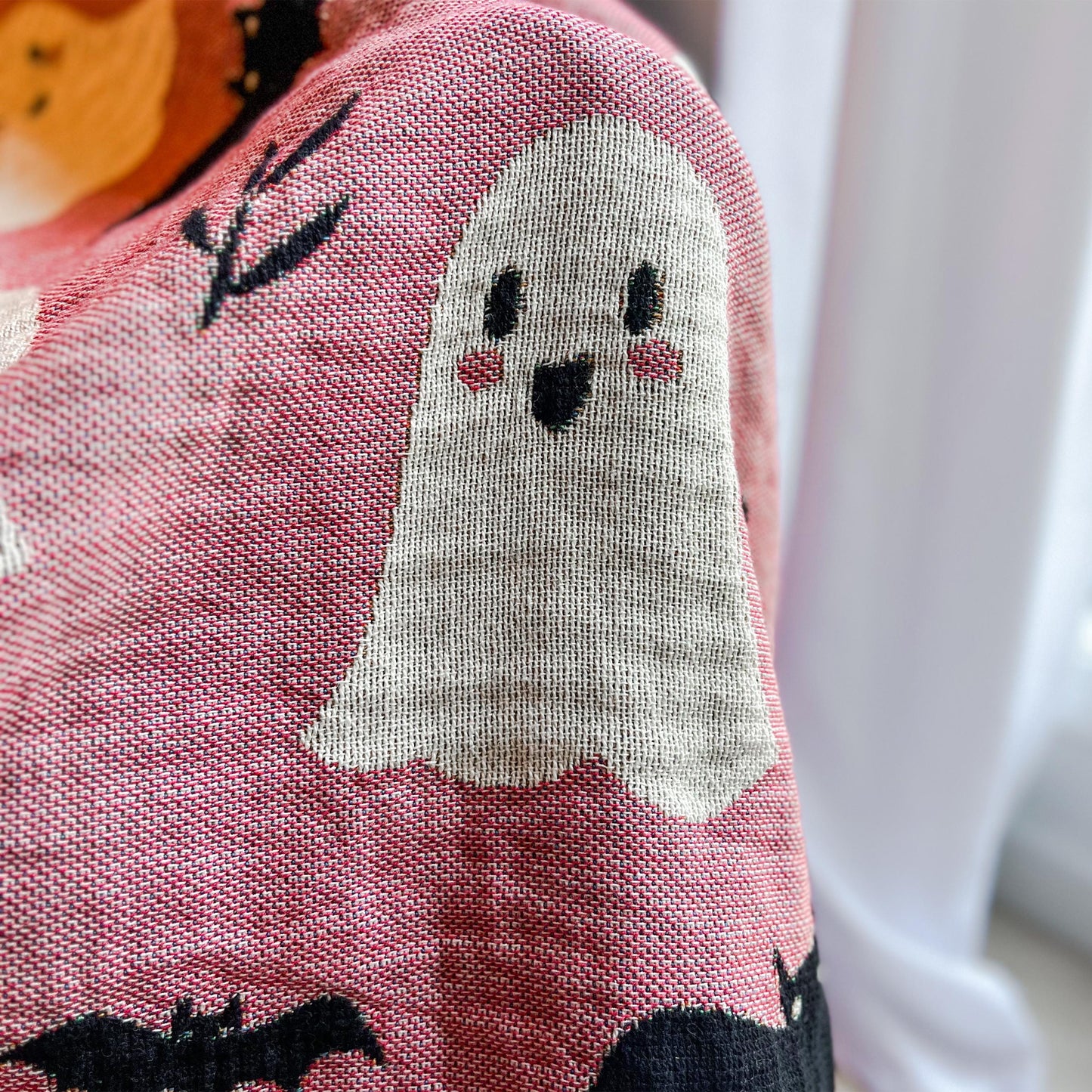 Ghosts and Bats Woven Blanket
