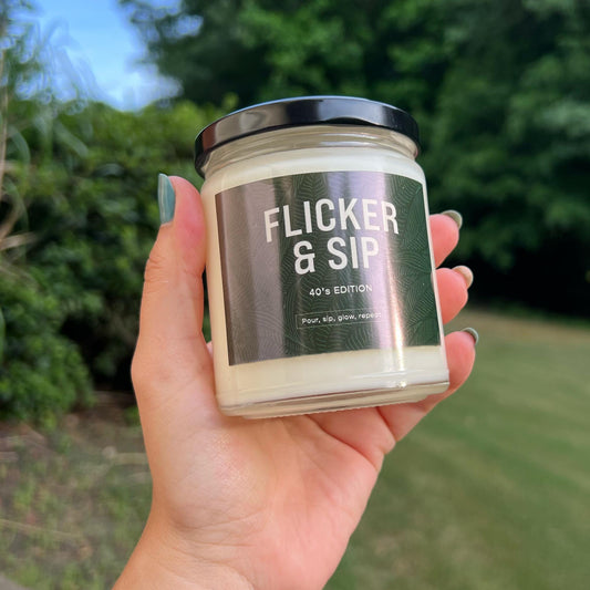 Flicker & Sip Custom Candle