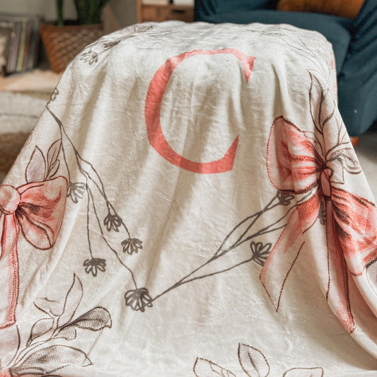 Coquette Pink Bow Blanket